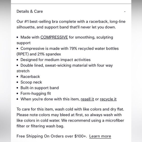 NEW Girlfriend Collective Paloma Racerback Bra - Black Small - Picture 6 of 7